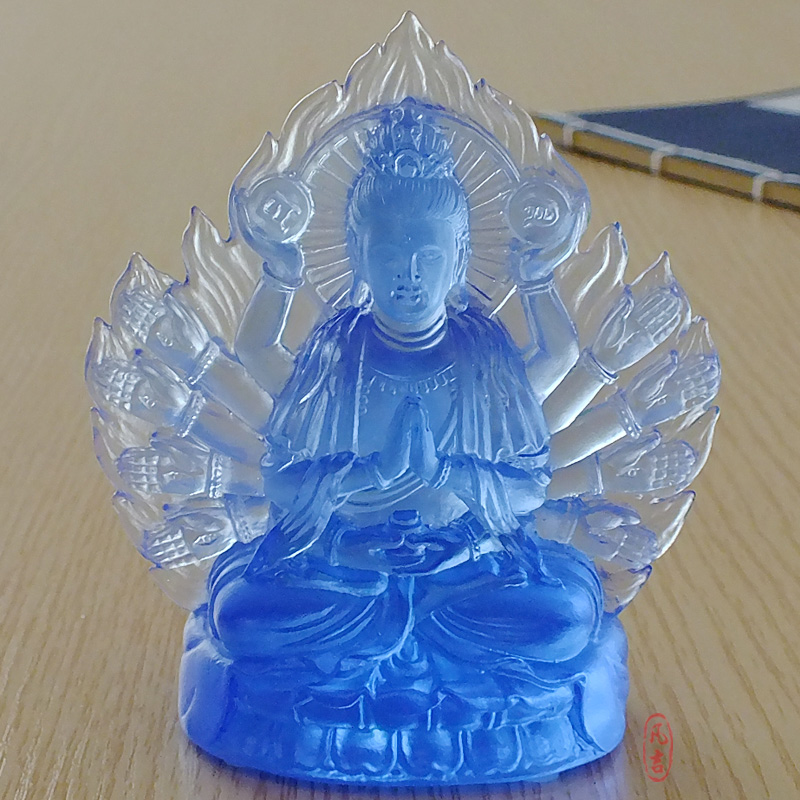 琉璃佛像小千手观音菩萨摆件供奉镇宅辟邪招财化煞防小人家居摆设