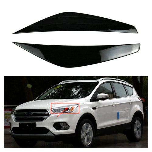 适用于17-20款福特翼虎亮黑树脂改装专用灯眉眼眉大灯装饰贴件