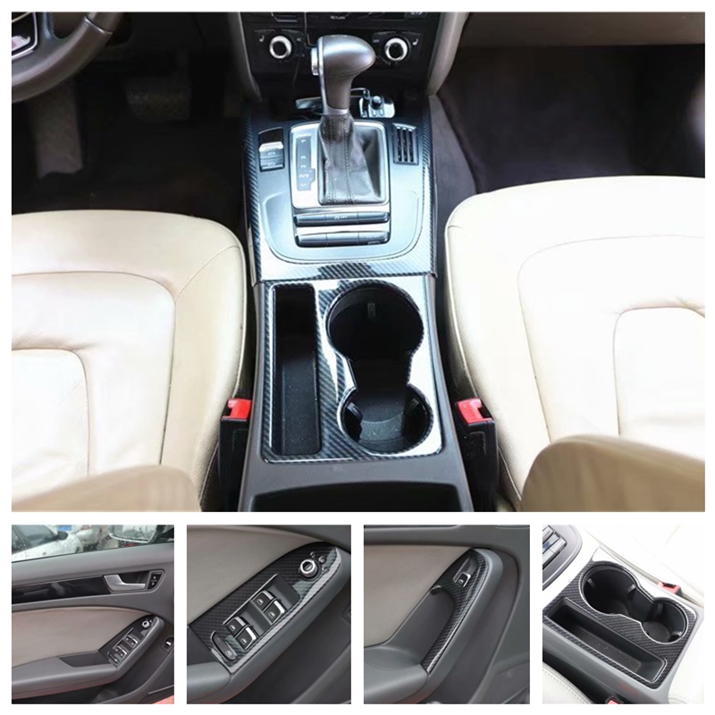 适用于08-16款奥迪a5碳纤维桃木内饰贴 改装中控排挡方向盘电动窗