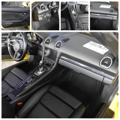 适用于13-15款保时捷Boxster Cayman碳纤维桃木内饰贴718 981中控