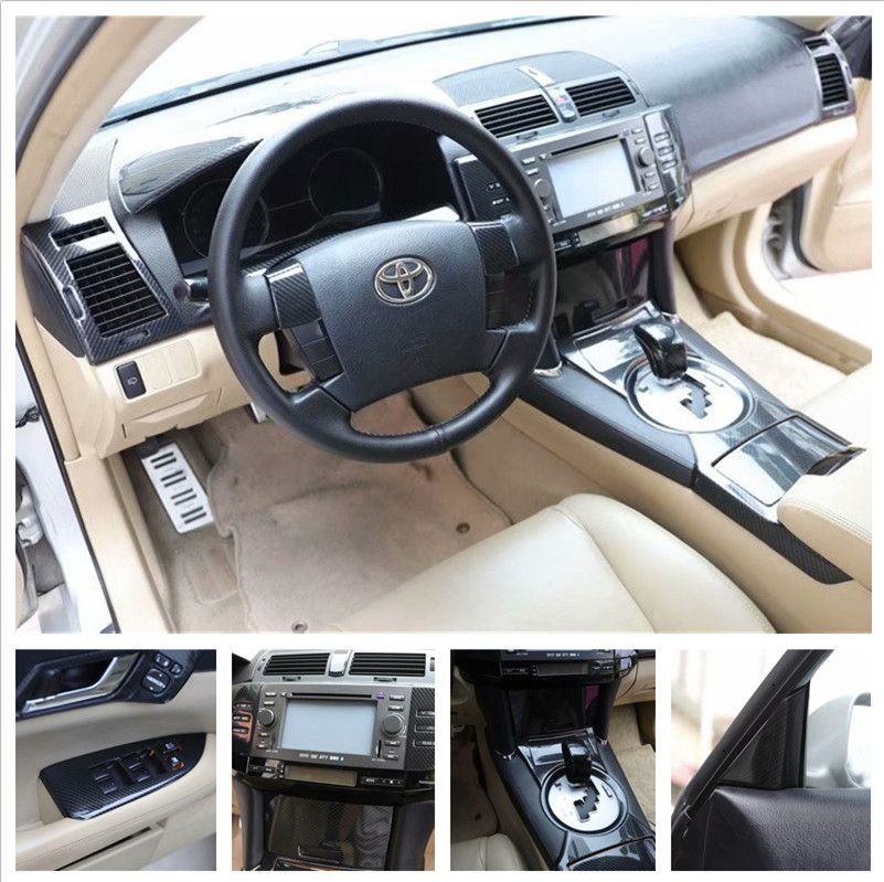 适用于05-09款丰田锐志碳纤维内饰贴 中控面板 拍档框 改装专用