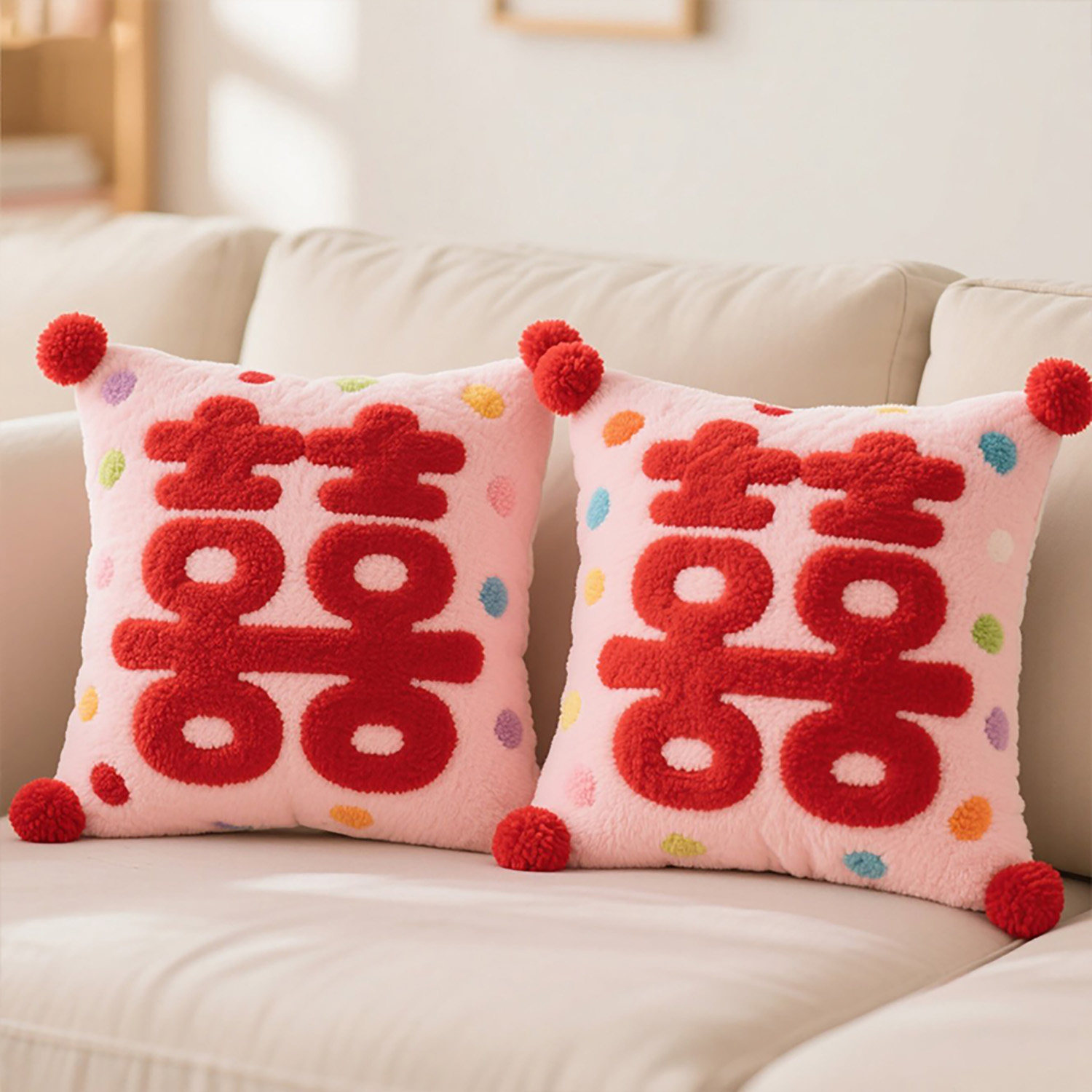 糊涂娘娘结婚抱枕一对多巴胺喜字新婚红色可爱创意婚庆婚房沙发,节庆用品/礼品,创意抱枕,淘宝优惠券,粉丝福利购,淘宝优惠卷