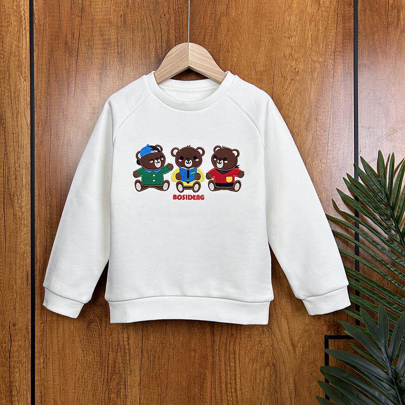 波司deng 2025秋冬男童毛圈加绒加厚卫衣120码特卖