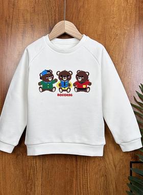 波司deng 2025秋冬男童毛圈加绒加厚卫衣120码特卖