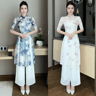 复古改良旗袍足疗推拿柔式按摩spa技师上班工作服修身k歌沐足工装