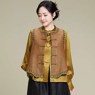 新中式马甲女款2026年新款【唐锦】春夏款时髦洋气国风马甲外套