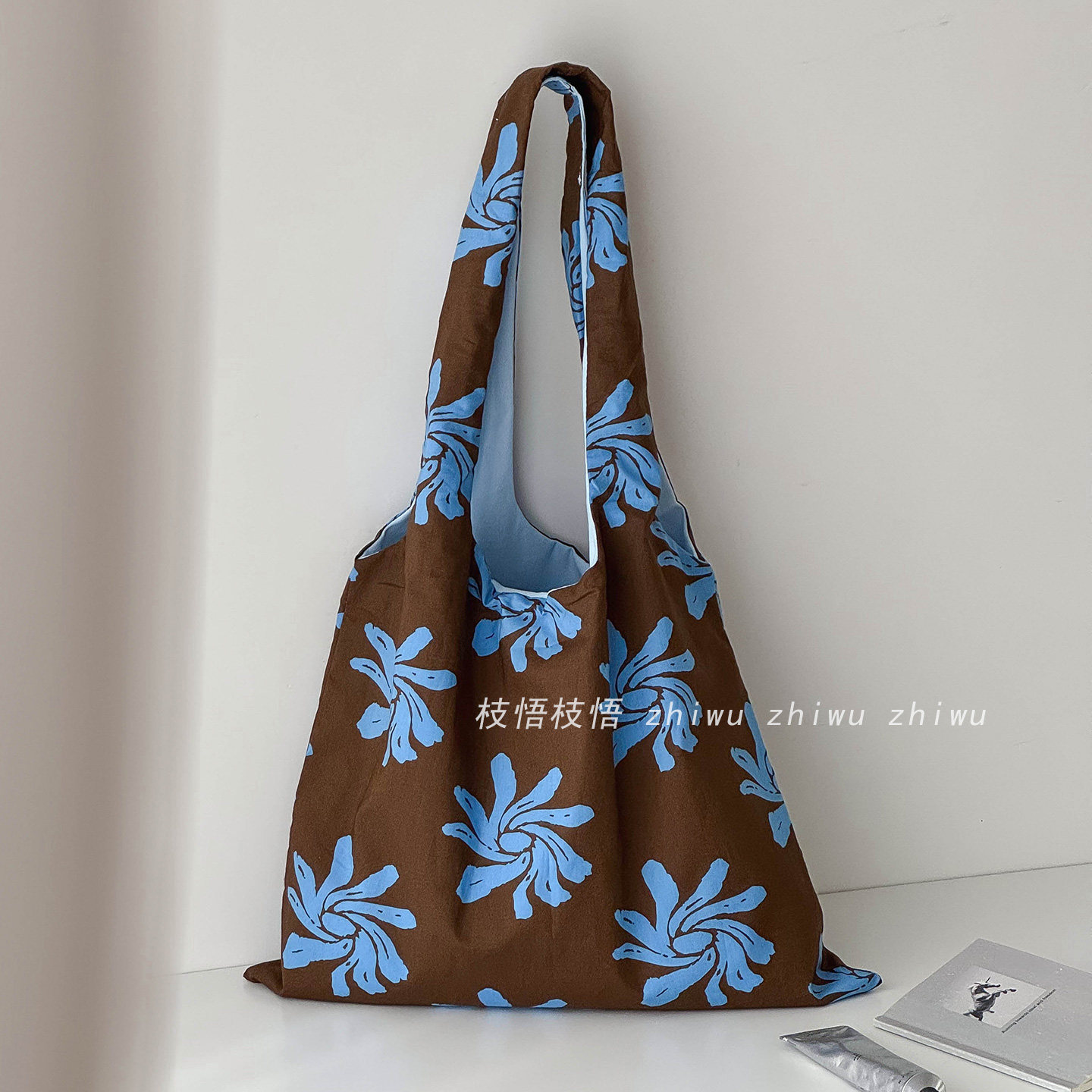 复古兰花单肩包文艺风双层加厚