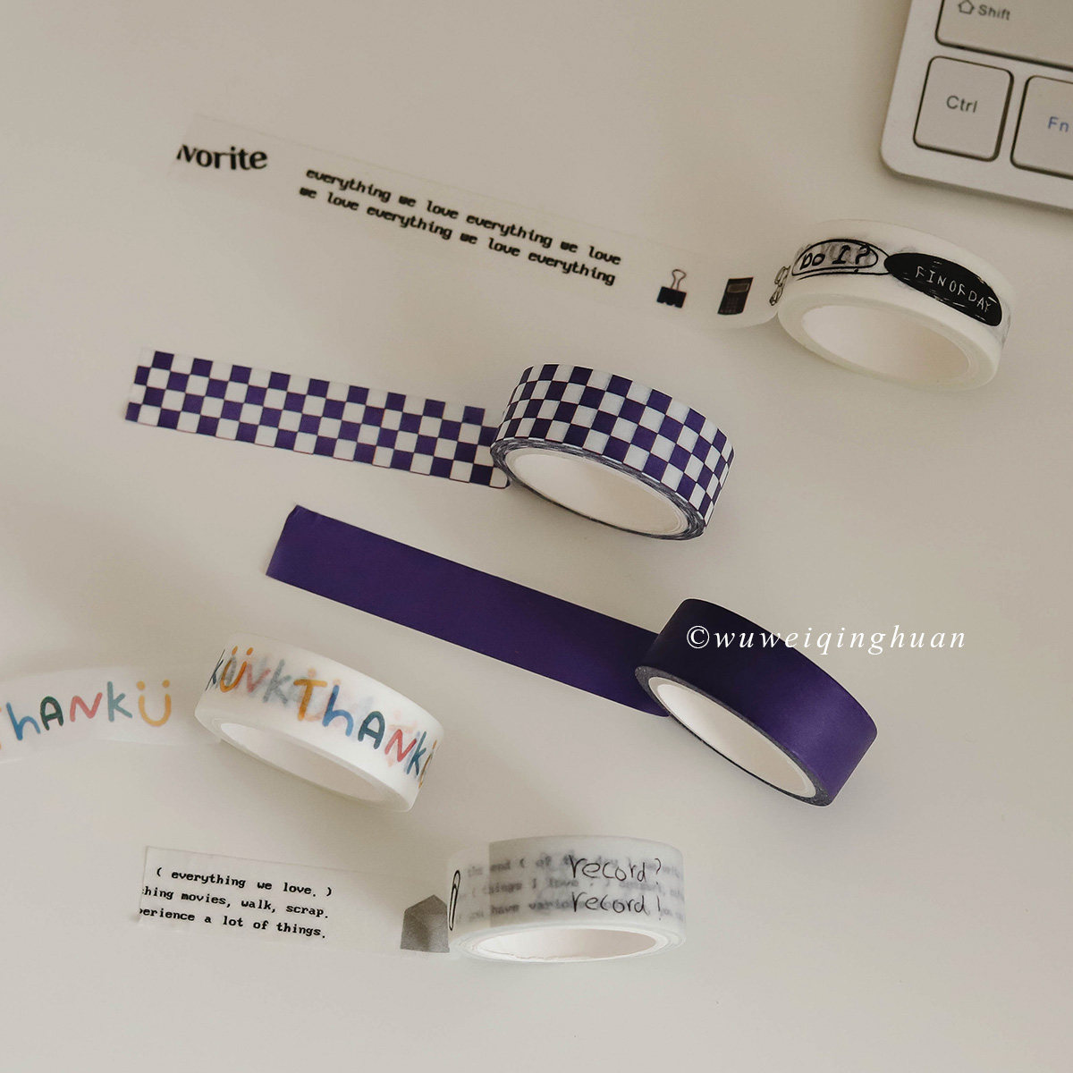 枝悟 复古风克莱因蓝和纸胶带 DIY手绘英文手账装饰素材 贴纸,文具电教/文化用品/商务用品,胶带/胶纸/胶条,淘宝优惠券,粉丝福利购,淘宝优惠卷