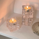 饰烛杯 感布置道具桌面装 浪漫氛围感蜡烛摆件仪式 ins透明玻璃烛台