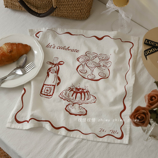 饰挂布墙饰圣诞节 南法咖啡店氛围感装 枝悟 让我们庆祝吧餐巾布