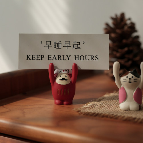 熊猫达摩留言夹摆件励志礼物