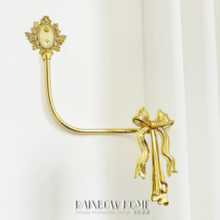 锻压拉伸工艺丝带蝴蝶结黄铜窗帘钩墙钩绑带挂钩客厅卧室欧式美式