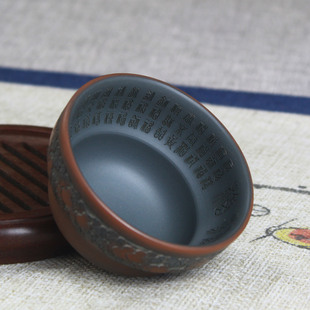 广西钦州坭兴陶纯手工茶杯平雕葫芦百福主人杯个人专用大号品茗杯