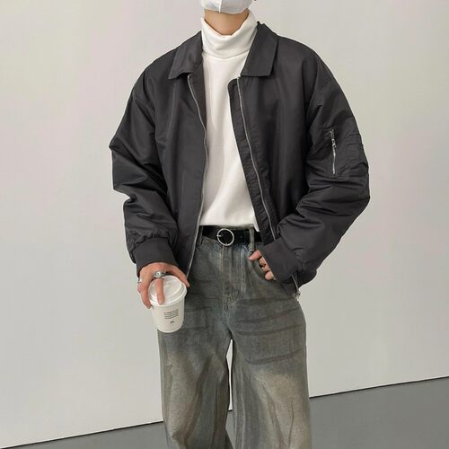 韩版时髦cleanfit翻领飞机服夹克