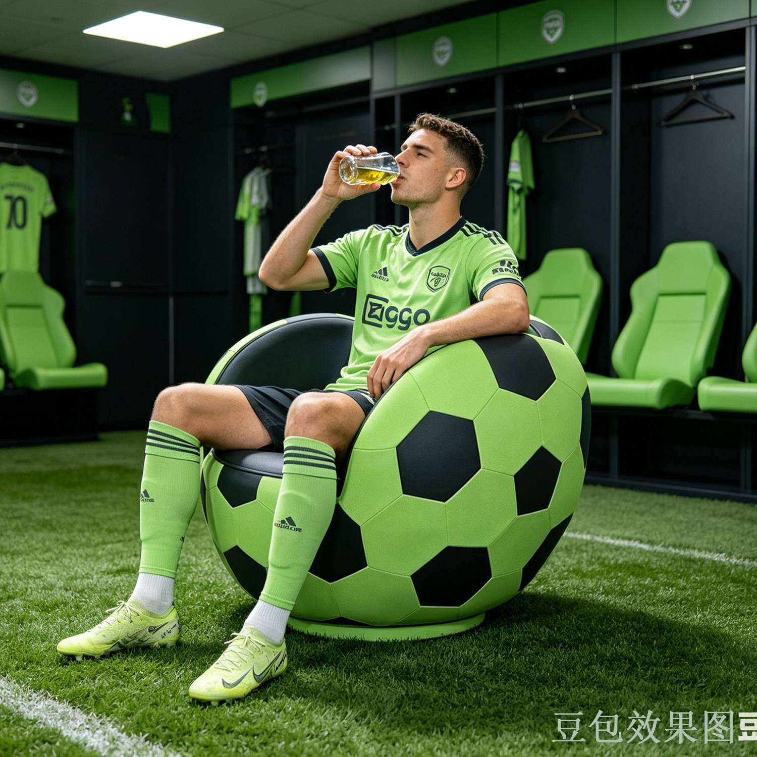 简约经典黑色运动足球沙发客厅阅读角会客室现代单人休闲座椅