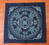 乌镇特产蓝印花布装 饰布纯棉茶几布方巾笔记本电脑防尘布50cm