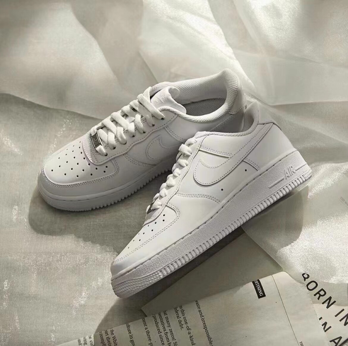 nike air force 1 af1纯白空军一号男女低帮板鞋cw2288-111