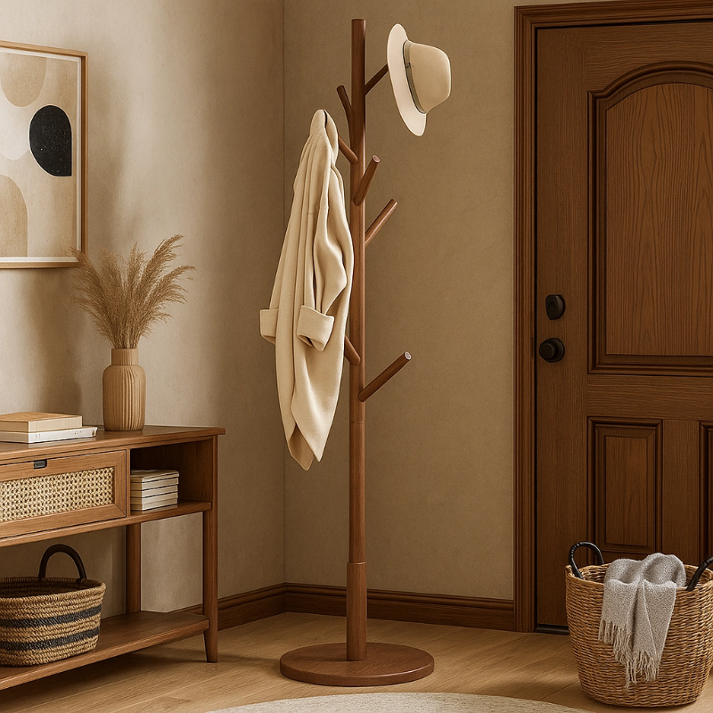 小户型就行！创意卧室落地衣帽架