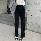 黑色窄版 直筒宽松显瘦拖地阔腿裤 牛仔裤 春季 女2026年新款 秒瘦裤