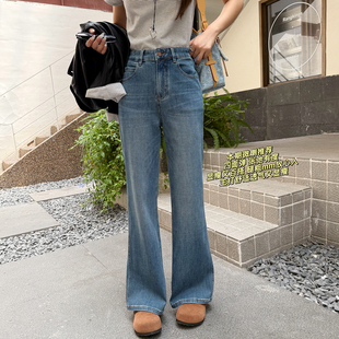 本期王炸裤型~复古高腰微喇牛仔裤女2025新款秋弹力修身阔腿长裤
