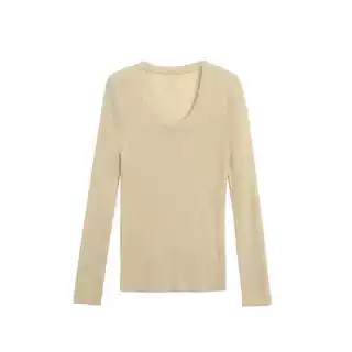 GQF纯色U领长袖羊毛针织衫女2025春季新款修身显瘦亲肤打底上衣女,女装/女士精品,毛针织衫,淘宝优惠券,粉丝福利购,淘宝优惠卷