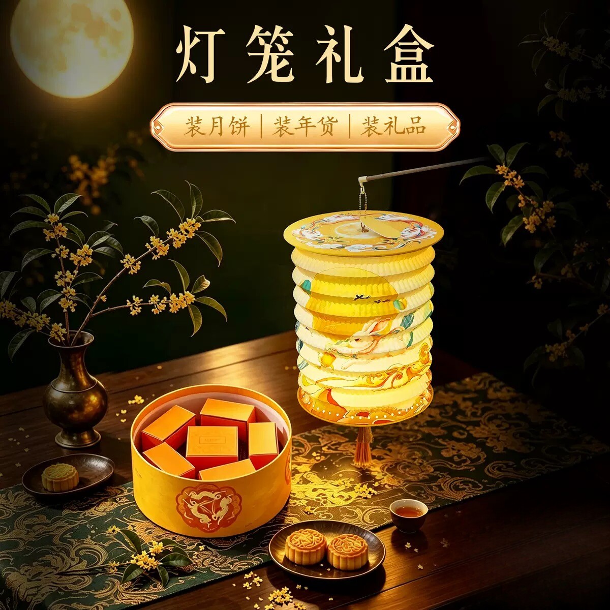 中秋灯笼礼盒可装月饼茶叶