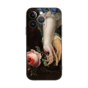 怪异艺术暗黑风颓丧非主流带刺玫瑰穿手小众适用于iPhone15 ProMax/14plus苹果13Pro手机壳12/11防摔保护壳套