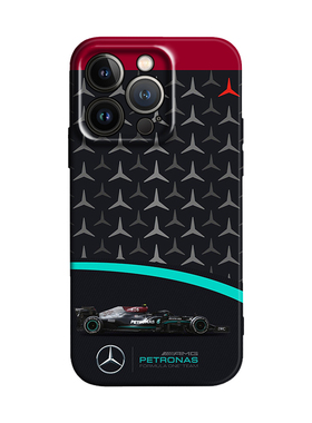 梅奔车队F1赛车迷创意周边适用iPhone16promax手机壳15plus苹果14Pro软硬13菲林亮面保护套11全包防摔12华为