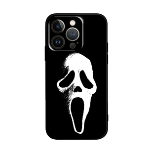 恶搞尖叫面具黑白惊悚表情包SCREAM MASK包适用于iPhone16/16e ProMax苹果15plus14Pro手机壳13/12/11保护套