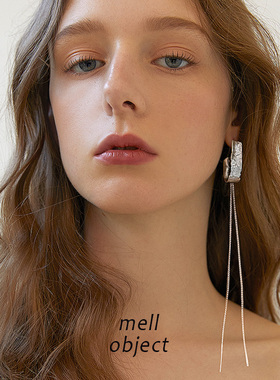 Mell天仙子 超长流苏925银针质感耳环夹女设计感简约原创设计新品