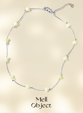 Mell捷克小花肽钢项链 原创锁骨链串珠设计感小众清冷系礼物新品