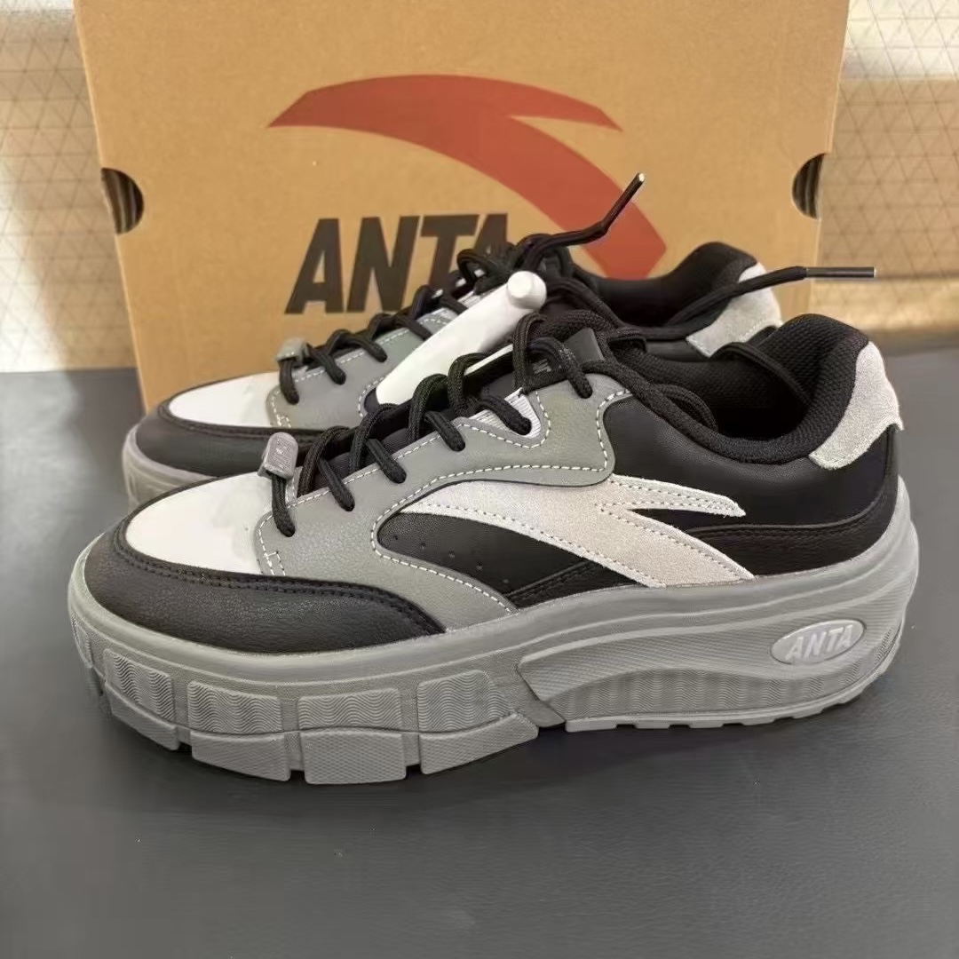 安踏蛋仔鞋运动板鞋女士休闲鞋24年春秋季新款厚底复古 122418086