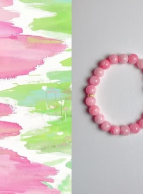 原创人间浪漫樱落粉玉髓手链女招桃花转运珠手串女生饰品粉黛佳人