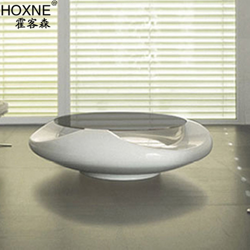 霍客森飞碟茶几圆形创意客厅玻璃钢简约会展烤漆现代简约茶桌搭1