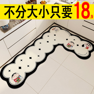 厨房专用地垫家用长条地毯吸油吸水耐脏防滑防摔玄关进门地垫卡通