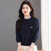 洋气亮丝宽松内搭打底针织衫 奥特莱斯专柜正品 清仓蕾丝边毛衣时尚