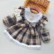 格子秋冬幼儿园女孩围裙女童公主罩衣反穿衣宝宝吃饭衣防水护衣