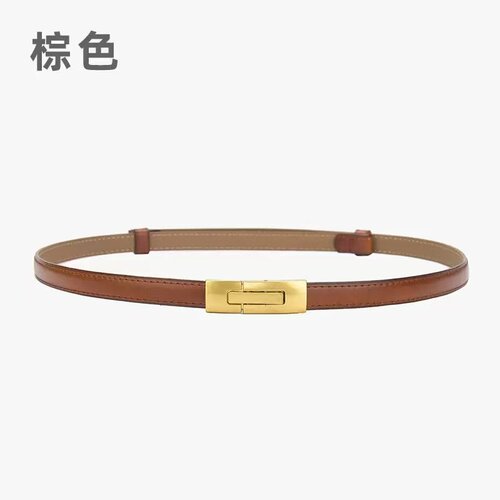 nczz《极简万用》  头层牛皮黄酮扣极细皮带