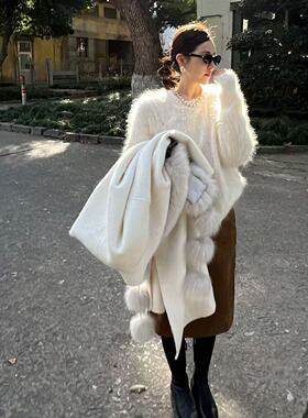 nczz《温暖区域》 蚕丝羊绒编织绞花针织衫