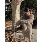 nczz 加浓美式 羊毛定制混纺双色针织半裙