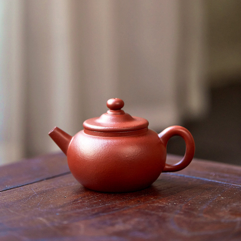 润砂堂徐昇 正宗原矿大红袍 笠帽具轮珠传统手工摹古茶器（仅展示