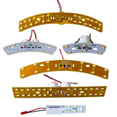 客厅水晶灯光源7W双色变光弧形灯板5W长条单色贴片LED配件一体化