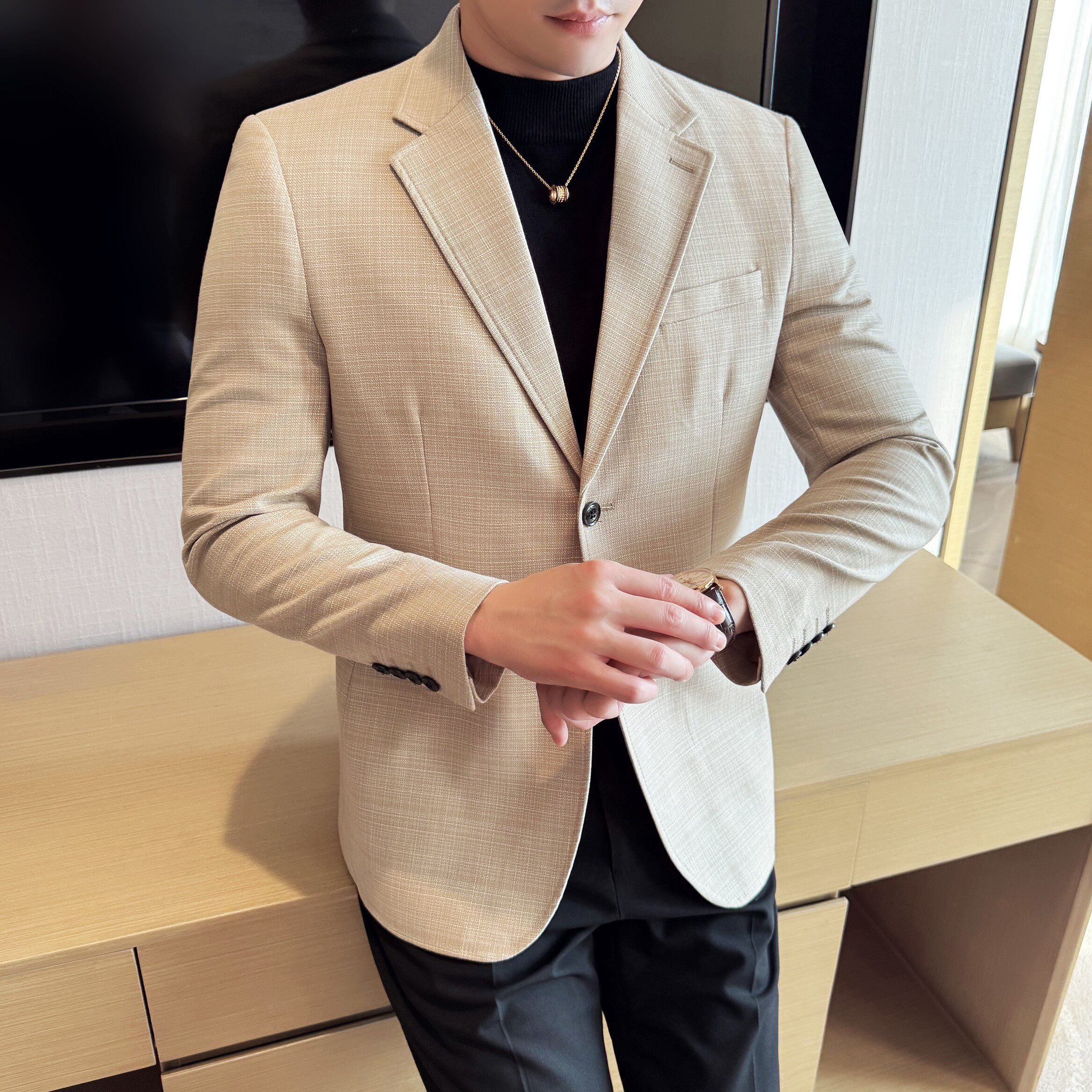 男士韩版修身西服竹节纹时尚休闲西装外套DX56-P148,男装西服套装,星座1606-1