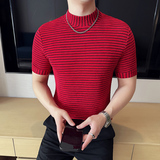 DS005-P38男士半高领短袖T恤春夏新款时尚百搭修身立体打底衫，男装T恤，星座1606-1