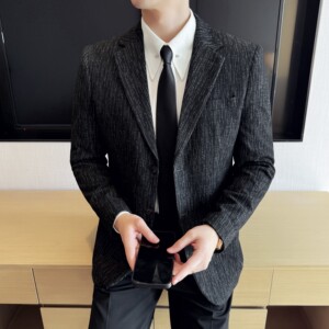 时尚休闲流星雨条纹西装外套男士韩版修身西服DX71-P148图片