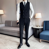 韩版修身双排扣条纹马甲套西装MJT1819A-P135，男装西服套装，星座1606-1
