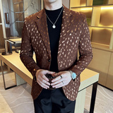 秋冬新款韩版修身西服时尚印花西装外套DX05-P148，男装西服套装，星座1606-1