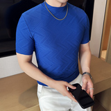 DS017-P38男士半高领短袖T恤春夏新款时尚百搭修身立体打底衫，男装T恤，星座1606-1