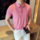 夏季男士PLO衫冰丝无痕高弹上衣男短袖1199-P38，男装T恤，星座1606-1
