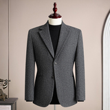 秋冬复古羊毛50%保暖磨毛平驳领西服上装休闲男士商务高级感西装，男装西服套装，星座1606-1